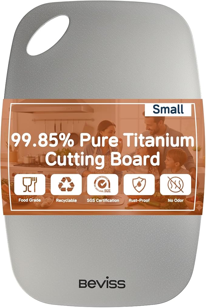 Real 99.85% Pure Titanium Cutting Board Non-Toxic 11.45" x 8.15"- BPA Free by HOME
