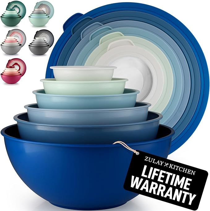 Zulay Kitchen 12 Piece Plastic Mixing Bowls by ZulayKitchen
