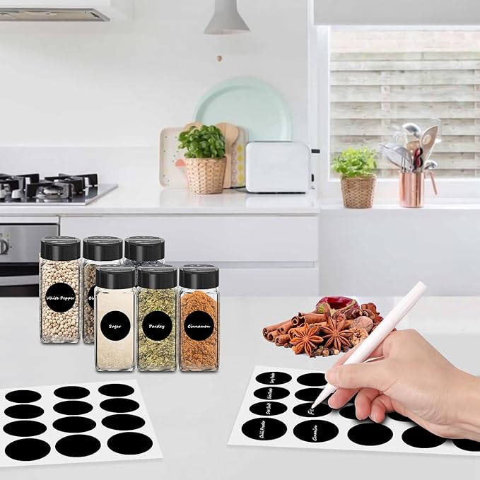 Saiveina 12 Pack Glass Spice Jars - Image 4