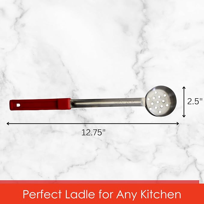 2 Ounce Slotted Stainless Steel Portion Control Ladle Spoon - Image 4