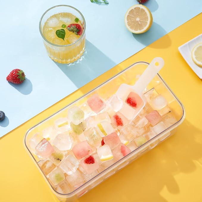 Ice Cube Tray with Lid and Bin, PHINOX 96 pcs Ice Trays - Image 8