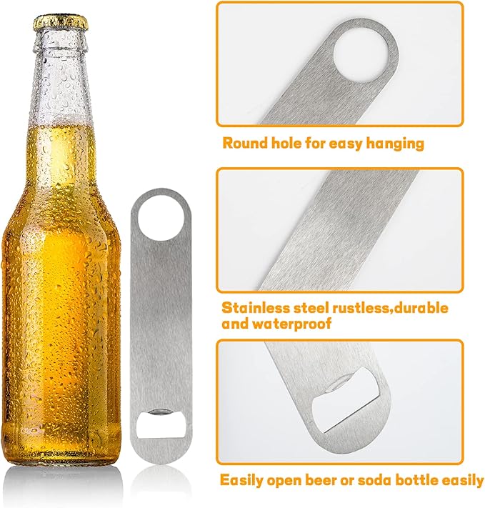 30 Pcs Flat Bottle Opener 7 Inch Stainless Steel Beer bottle Openers Heavy Duty - Image 3
