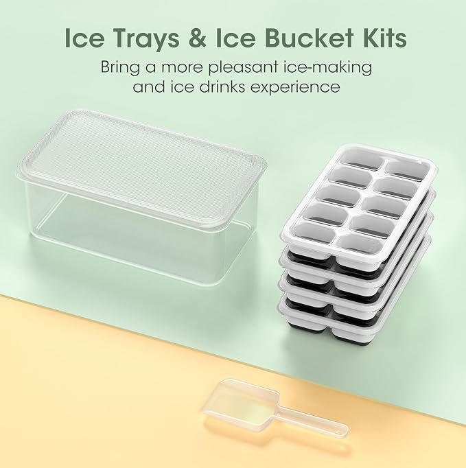 DOQAUS Ice Cube Tray with Lid and Bin - Image 8
