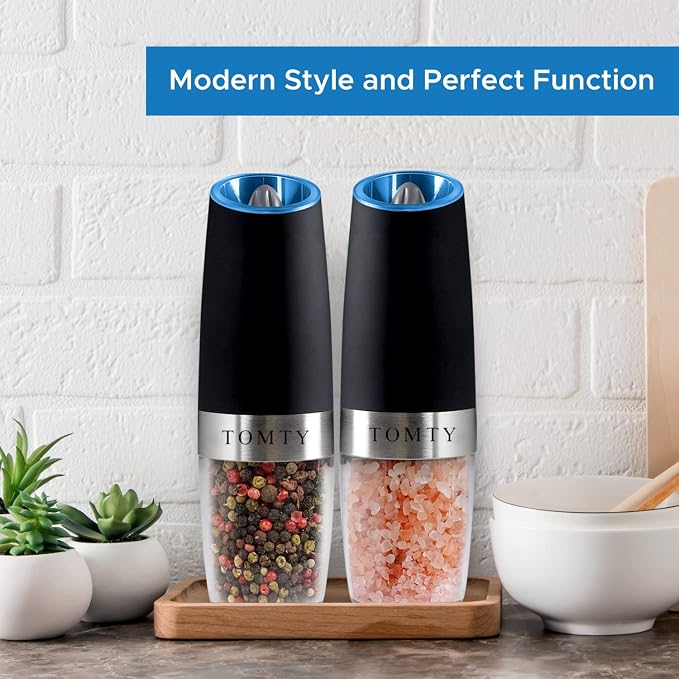 Gravity Electric Salt and Pepper Grinder Set White Elephant Gifts - Image 7