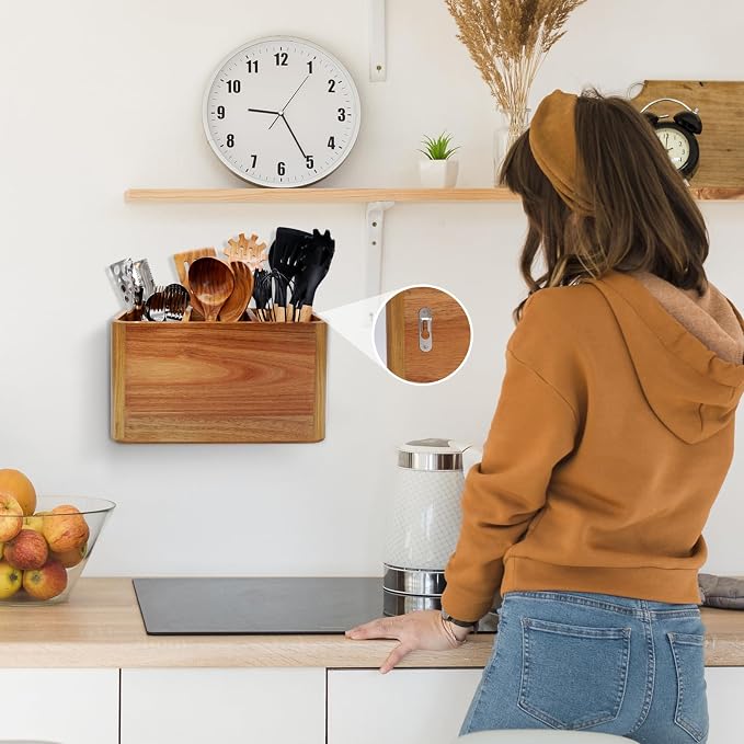 Wooden Kitchen Utensil Holder Organizer - Image 6