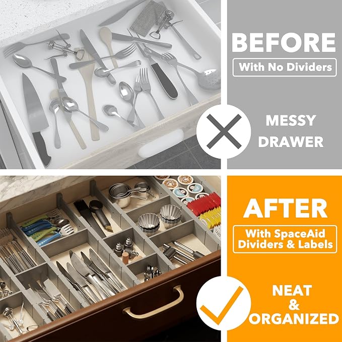 SpaceAid Bamboo Drawer Dividers - Image 2