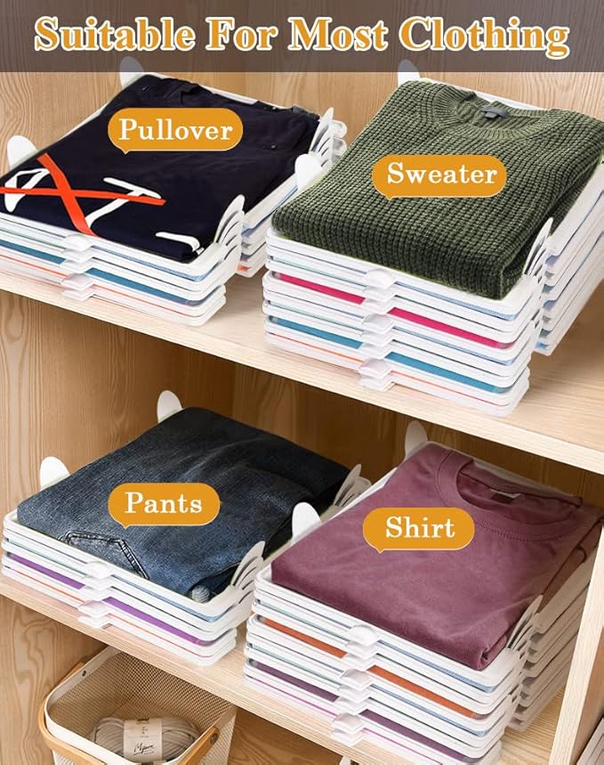 Accenter Tshirt Organizer for Clothes Storage, Stackable Closet Organizer - Image 5