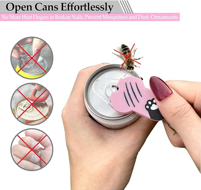Soda Can Tab Opener Mini Soda Can Cover Easy Tab Opener and Drink Protector - Image 3