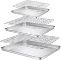P&P CHEF 16 + 12.5 + 9 Inch Baking Sheet and Rack Set, Stainless Steel Cookie by PPCHEF