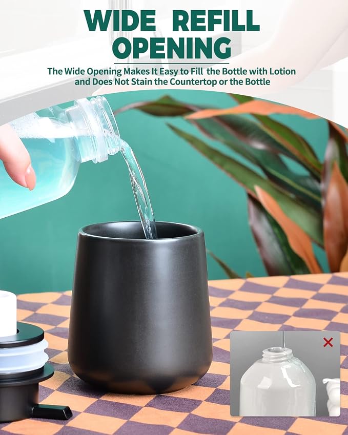 Bosilunlife Ceramic Foaming Soap Dispenser - 12Oz Bathroom Countertop Kitchen - Image 3