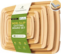 Bamboo Cutting Board Set Non Slip Feet Over Sink Eating Grilling Biard Cutboard by Socisen