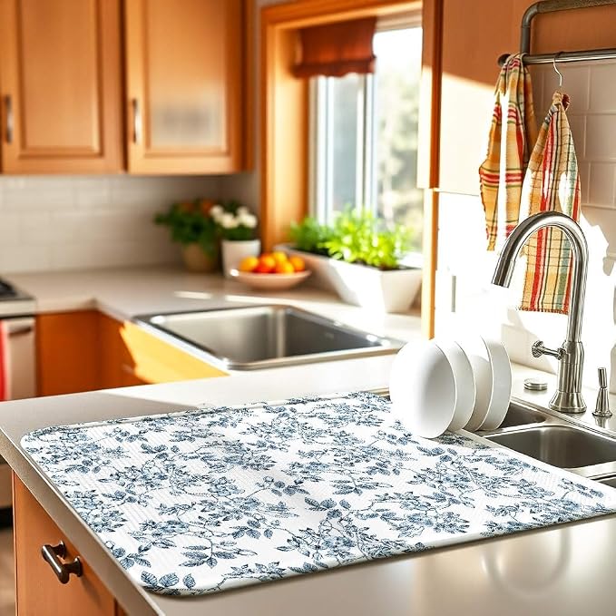 Floral Spring Small Dish Drying Mat - Image 2