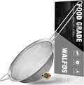 Walfos 6.95 Inch Fine Mesh Strainers, Premium Stainless Steel Colanders and by Walfos