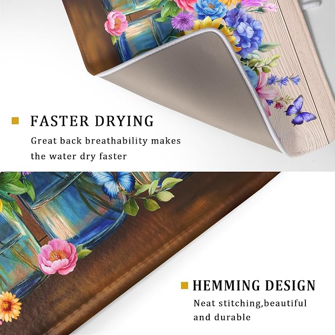 Spring Summer Flowers Dish Drying Mat - Image 3