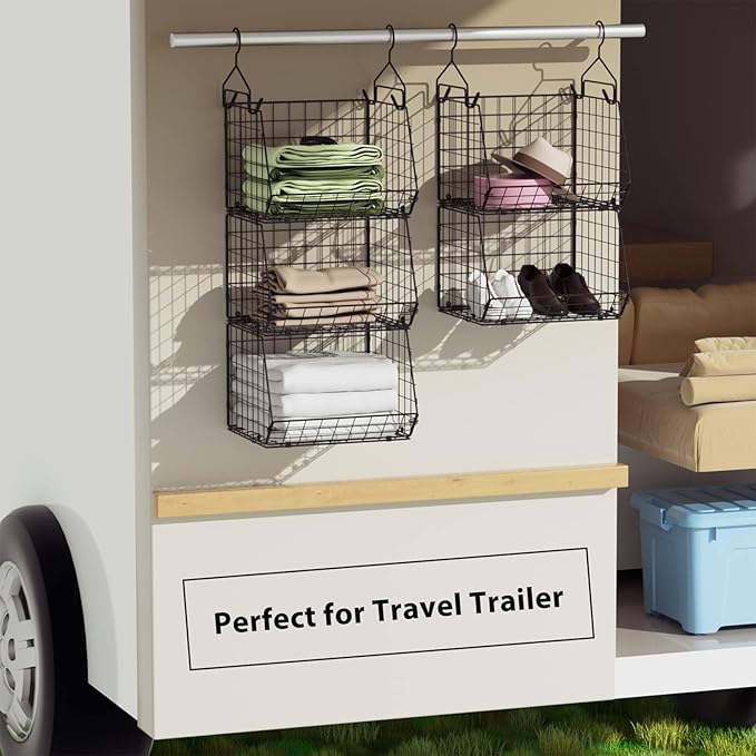 5 Tier Closet Hanging Organizer, Clothes Hanging Shelves - Image 6