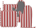 Abstract Red and White Striped Oven Mitts and Pot Holders Set by Unknown