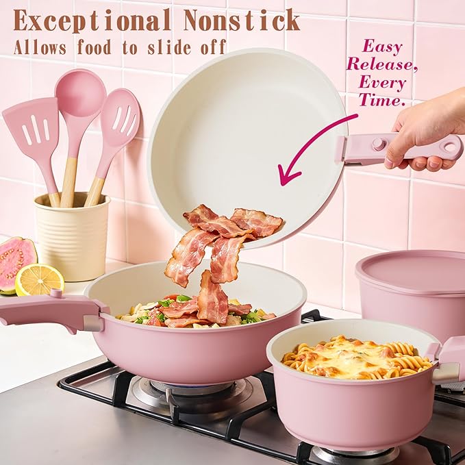 Umite Chef Pots and Pans Set Non Stick, RV Kitchen Cooking Set - Image 4