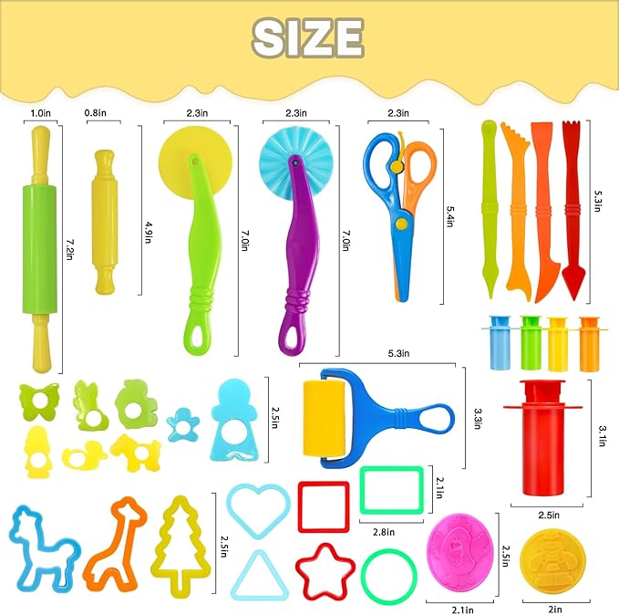 LCY WEDSHI Dough Tool Set, Dough Accessories Includes Animal Molds, Cutters - Image 6