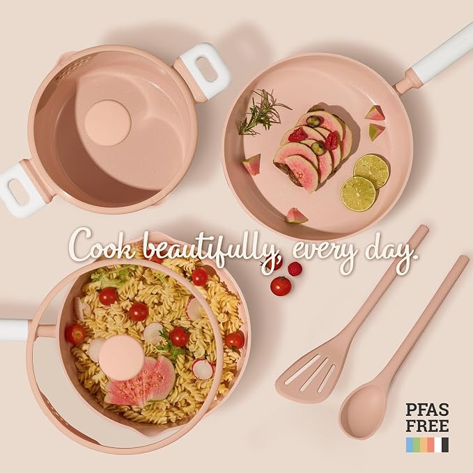 CAROTE Pots and Pans Set Nonstick, Ceramic Cookware Set, PFAS PTFE Free - Image 7