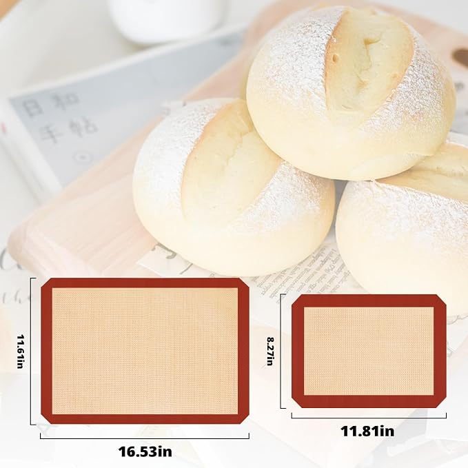Silicone Baking Mat Set of 3, Silicone Baking Mats Cookie Sheet, Non-Stick Mats - Image 5