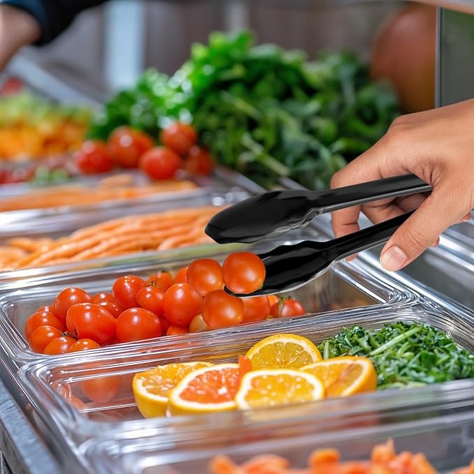 12 Pack 9 Inch Large Plastic Serving Tongs - Image 3