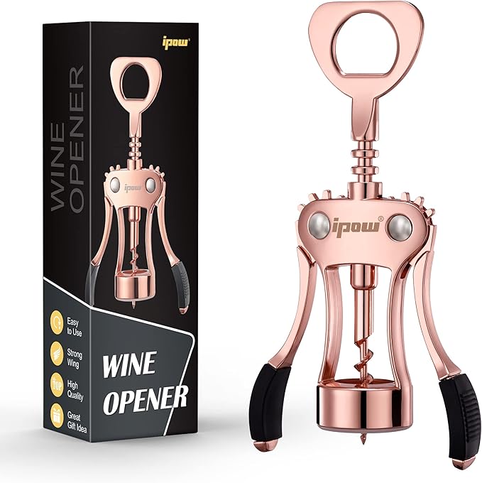 IPOW Wine Opener, Zinc Alloy Wine Bottle Opener, Wing Corkscrew Heavy Duty by IPOW