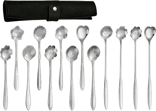 12 Pcs Flower Coffee Tea Spoons Set by SiSiMu