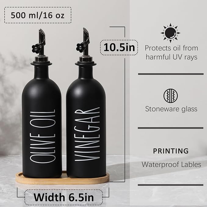 HOMCDALY 16oz Olive Oil Dispenser Bottles - Image 3