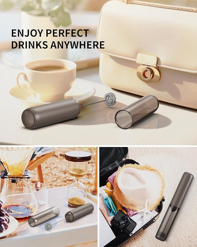 CIRCLE JOY Portable Rechargeable Milk Frother Hanheld, Dual Spring Whisk - Image 6