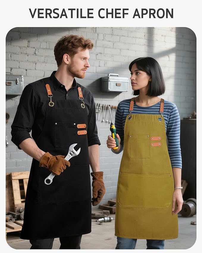 Syntus Chef Apron for Men Women Kitchen Cooking Apron - Image 7