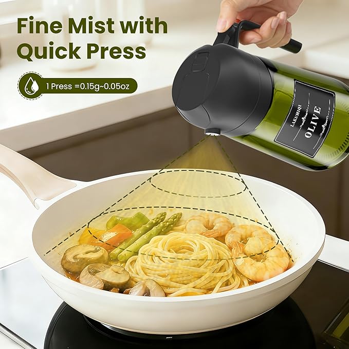 LAKUMIQI 2 in 1 Oil Sprayer for Cooking, 16oz Olive Oil Dispenser Bottle for - Image 6