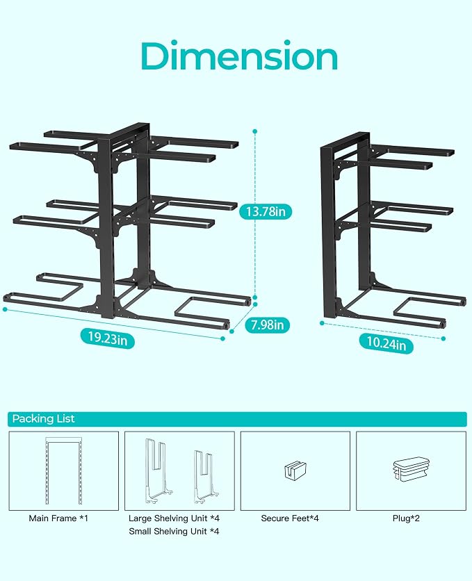 ORDORA 6-Tier Pots and Pans Organizer under Cabinet, Kitchen Cabinet Organizers - Image 4