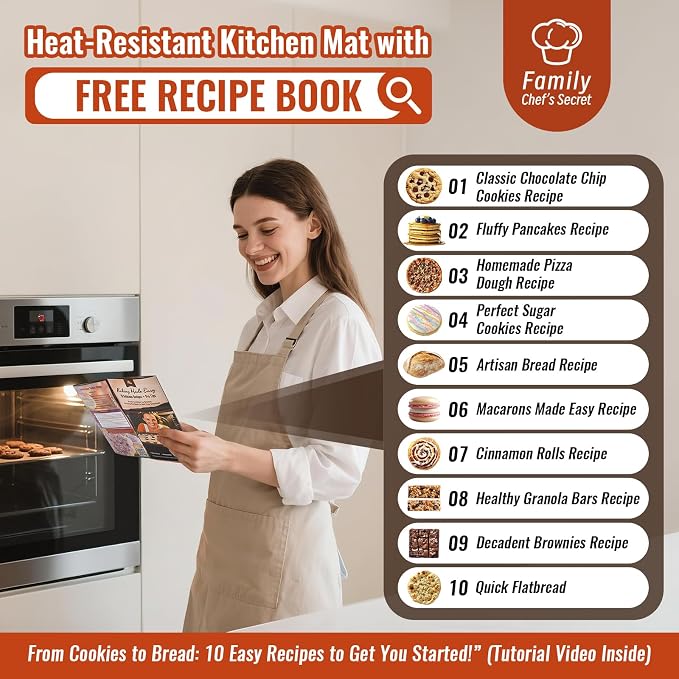 Silicone Baking Mat with 10 Recipes, Pastry Mat - Image 3