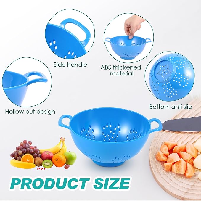 Baderke 4 Pack Mini Colander for Kitchen Plastic Berry Strainer - Image 3