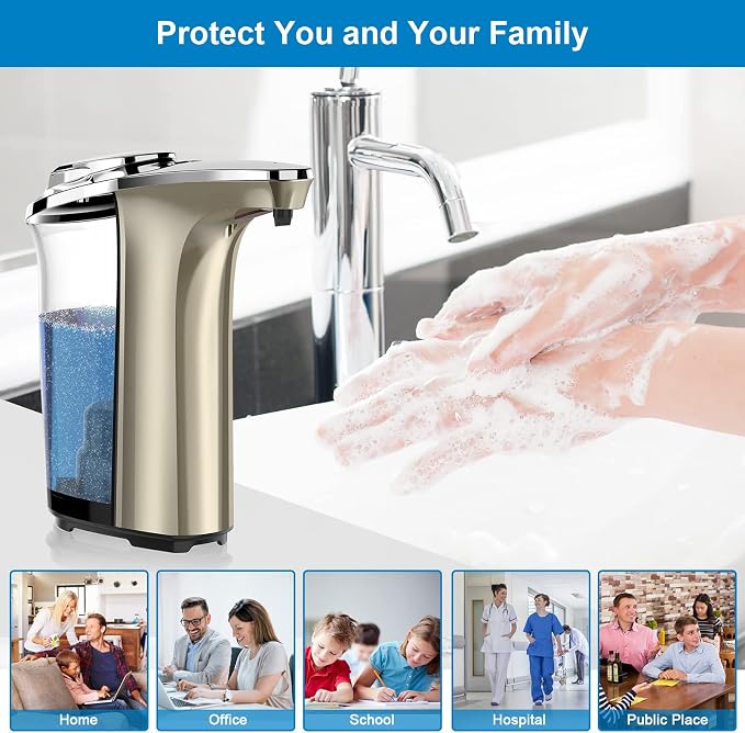 PZOTRUF Automatic Soap Dispenser, Touchless Dish Soap Dispenser 17oz/500ml - Image 7