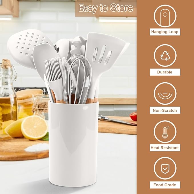 E-far Kitchen Utensils Set of 12, Silicone Cooking Utensils - Image 4
