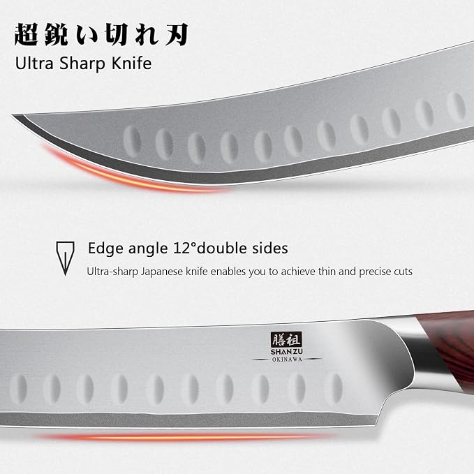SHAN ZU Brisket Slicing Knife, 11.6 Inch Carving Knife Japanese High Carbon - Image 4