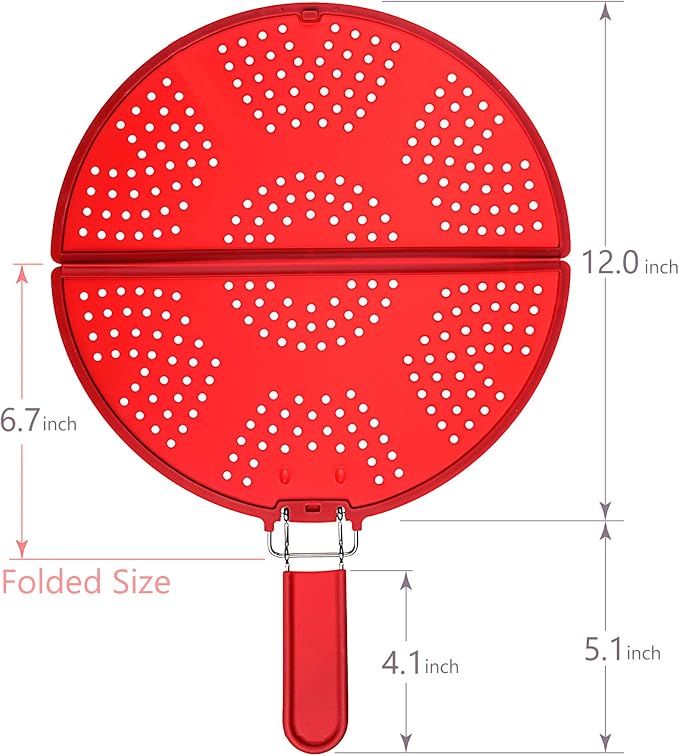 Foldable Splatter Screen for Frying Pan Grease Strainer Guard Silicone Splatter - Image 3
