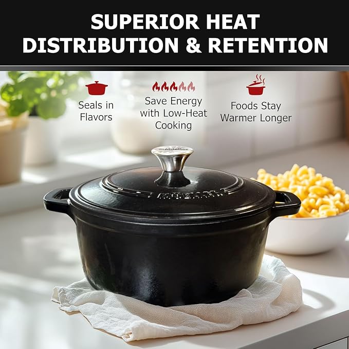 MUELLER HOME 7.5 QT Enameled Cast Iron Dutch Oven, Heavy-Duty, Oven-Safe up to - Image 3
