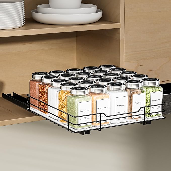 BOIVSHI Pull Out Spice Rack, Slide Out Spice Rack by BOIVSHI