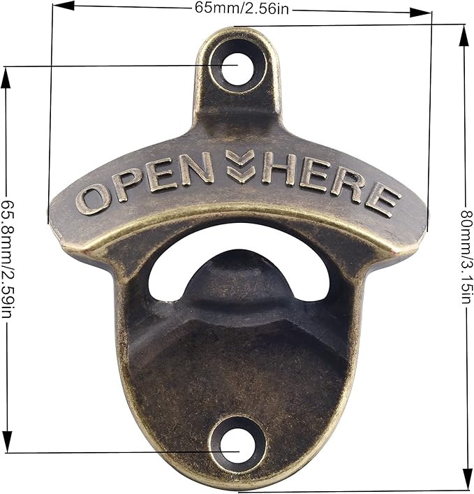 30 PCS Old Fashioned Beer Bottle Opener Wall Mounted Bulk, Antique Bronze Beer - Image 6