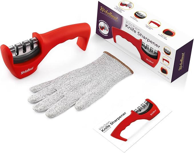 4-in-1 Kitchen Knife Accessories: 3-Stage Knife Sharpener Helps Repair - Image 4