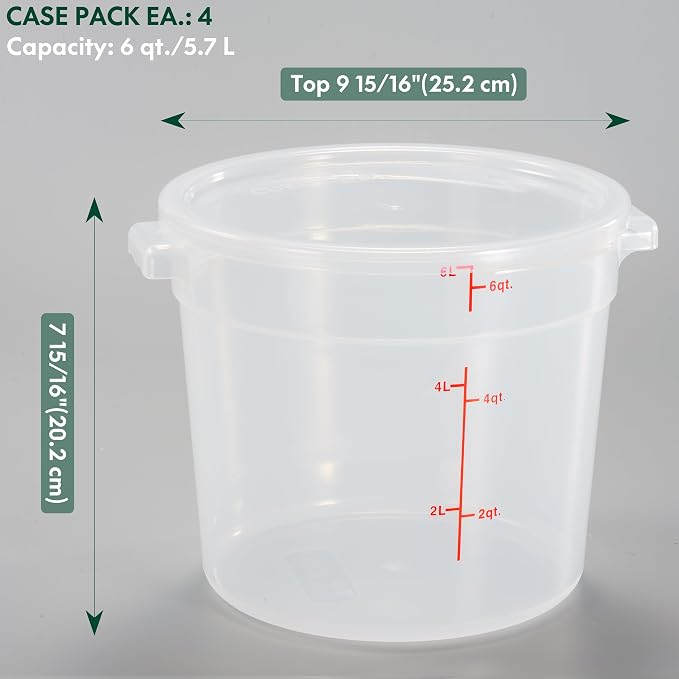 CURTA 6 Quart Translucent Round Food Storage Container - Image 2