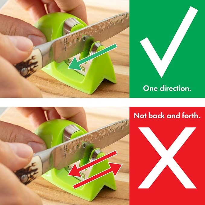 KitchenIQ 51422 | Edge Grip 2-Stage Knife Sharpener | Green – 3 Pack | Coarse & - Image 6