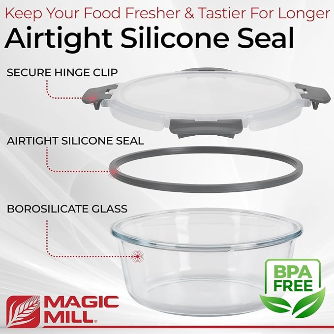 Magic Mill Premium Borosilicate Glass Food Storage Containers - Image 4