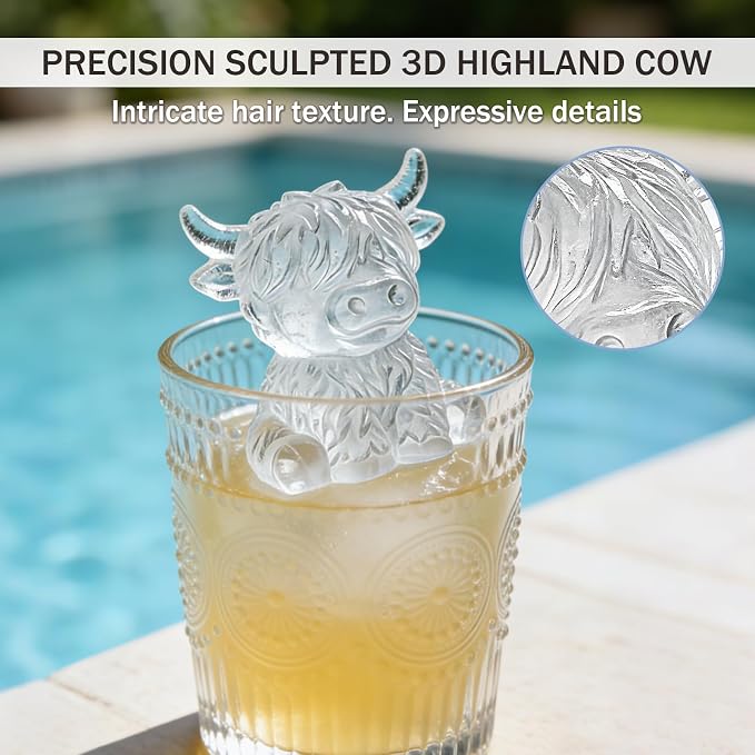 Mini Highland Cow Shape Mold, 3D Highland Cow Ice Cube Mold - Image 7