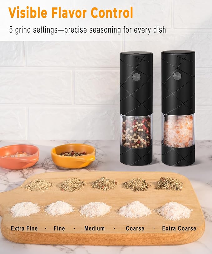 Rechargeable Electric Salt and Pepper Grinder Set - Image 5