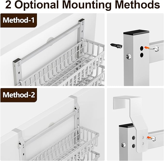 POKIPO 9 Tier Over The Door Pantry Organizer, 2 in 1 Wall Mount or Hanging - Image 3