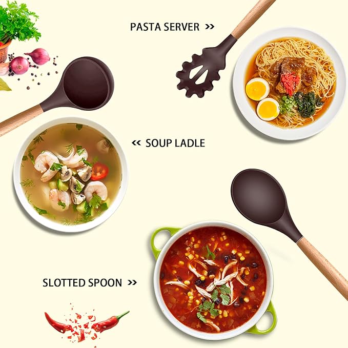 MIBOTE Silicone Cooking Kitchen Utensils Set - Image 2