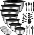 Wildone Mixing Bowls with Airtight Lids, with 3 Grater Attachments, Scale Mark by Wildone